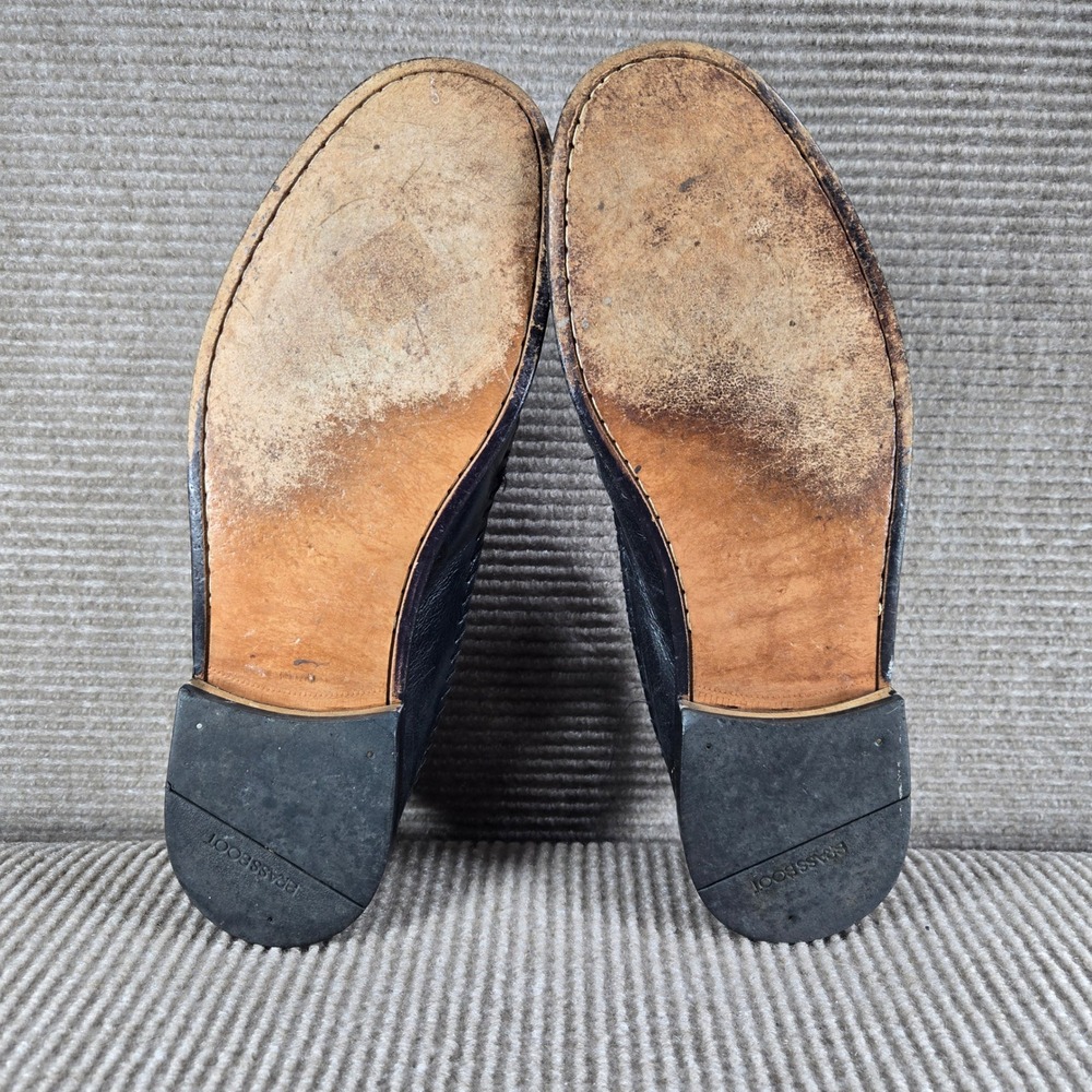 Brass Boot Mens 10.5 M Black Woven Leather Hand Stitched Loafers 93114-01 - Picture 8 of 10
